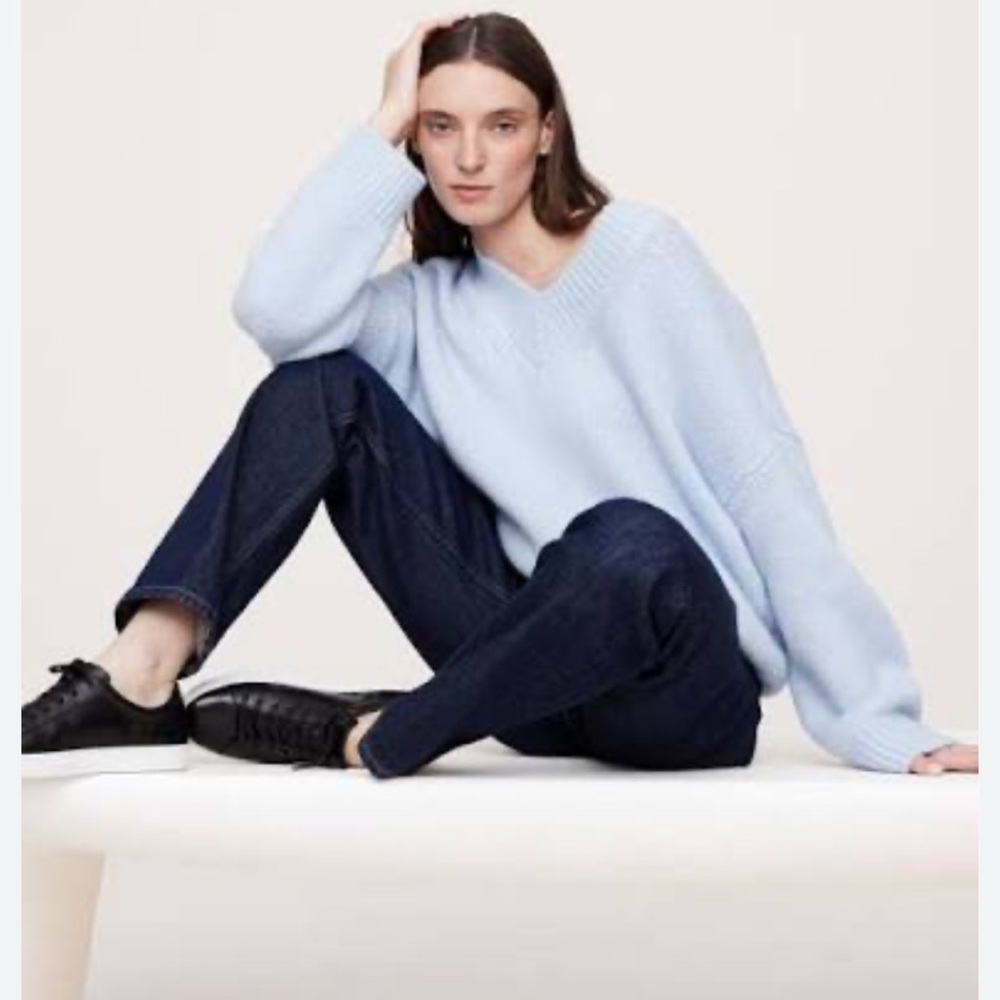 🍀Sale 4/$20 Banana Republic baby blue oversized wool/nylon/alpaca blend sweater